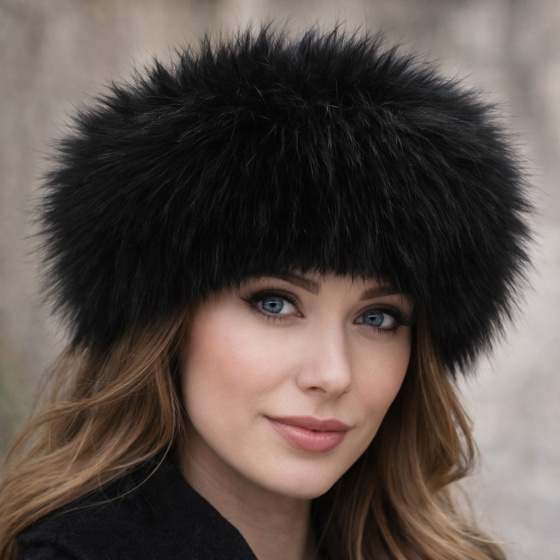 Women's Oxana Black Leather Hat - Traclet
