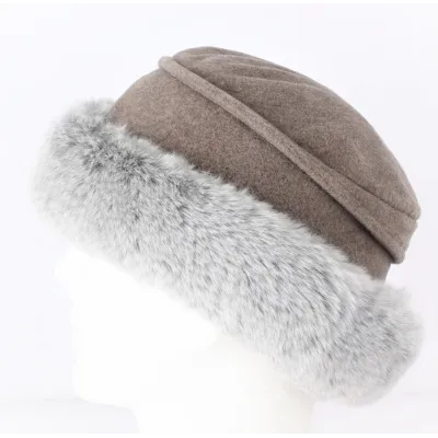 Toque Akilina Fausse Fourrure & Doublure Polaire Taupe - Traclet