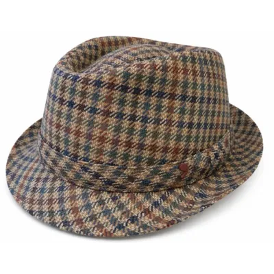 Houndstooth Wool & Cashmere Trilby Hat - Traclet Reference: 22993| Chapellerie Traclet