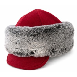 Niels Ear Flap Red Fur Toque - Traclet
