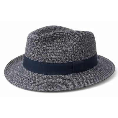Fedora Hat Clement Paper Straw Navy UPF 50+ - Traclet Reference: 23000| Chapellerie Traclet