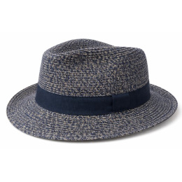 Chapeau Fédora Clement Paille Papier Marine - Traclet