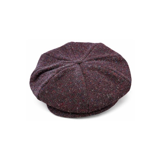 Irish Herringbone Cap Burgundy Heather - Hanna Hats