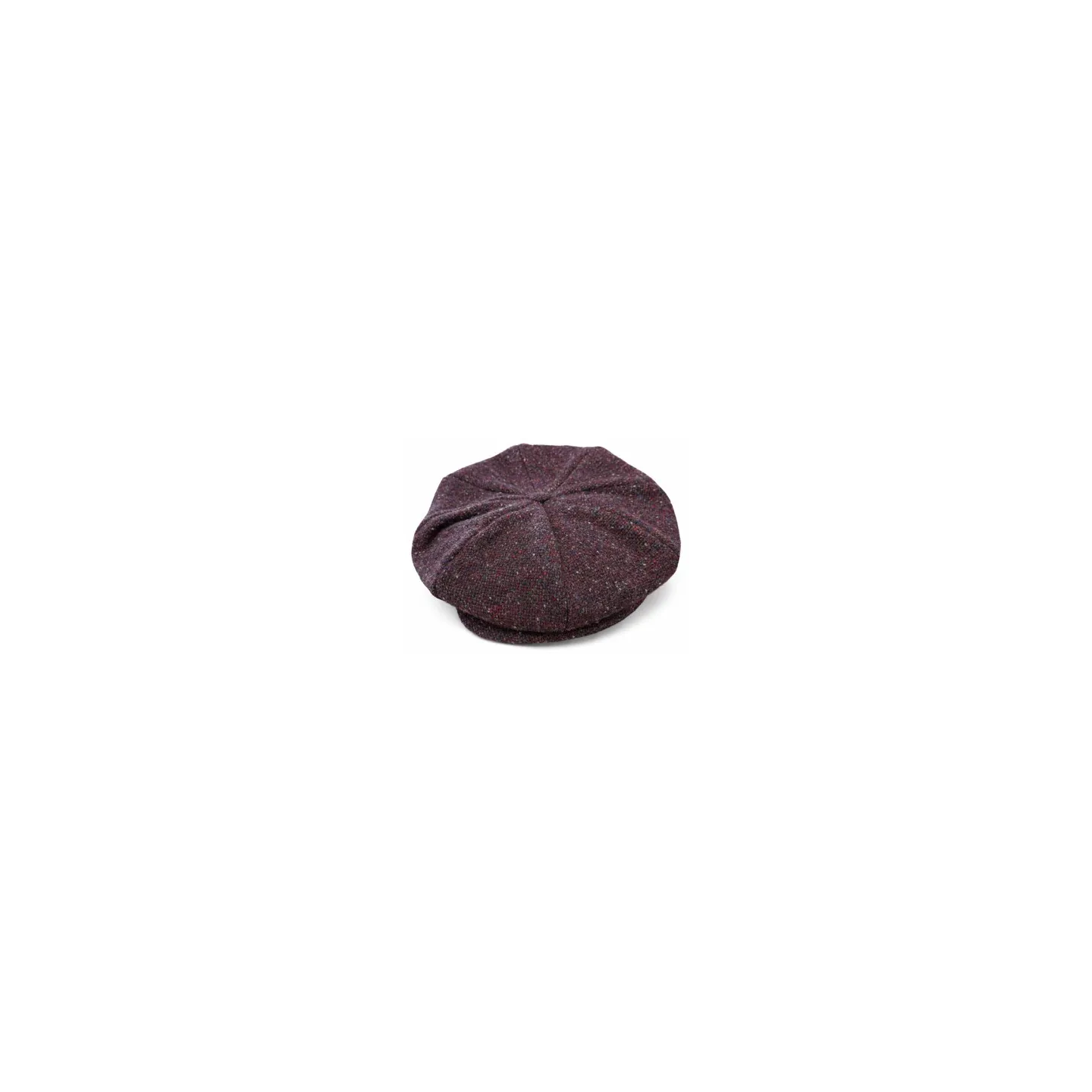 Irish Herringbone Cap Burgundy Heather - Hanna Hats Reference: 23001| Chapellerie Traclet