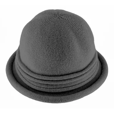 Lublin Anthracite Wool Cloche Hat - Traclet Reference: 23006| Chapellerie Traclet