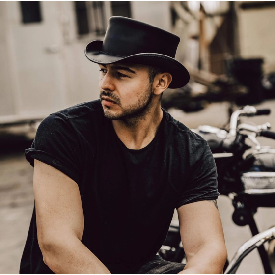 Chapeau Demi Haut de Forme Marlow Cuir Noir -  American Hat Makers
