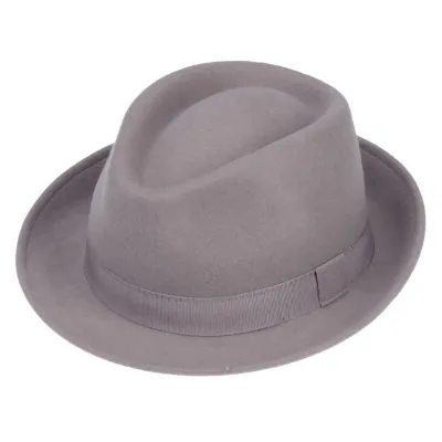 Bilbao Light Gray Felt Porkpie Hat - Traclet Reference: 23016| Chapellerie Traclet