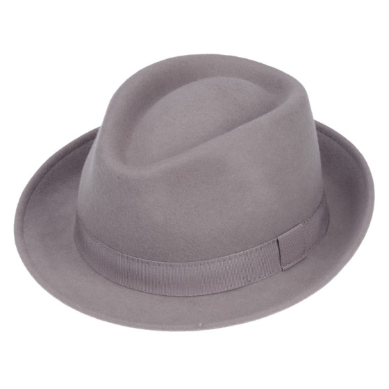 Bilbao Light Gray Felt Porkpie Hat - Traclet