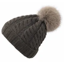 Bonnet à Pompon-Fourrure Calgary Reglisse - Pipolaki