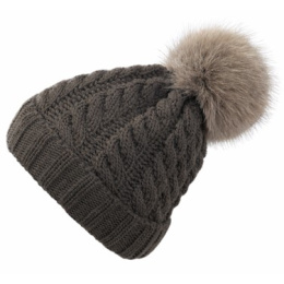 Bonnet à Pompon-Fourrure Calgary Reglisse - Pipolaki