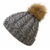 Bonnet à Pompon-Fourrure Calgary Gris Chine - Pipolaki
