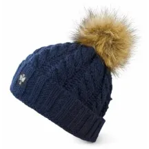 Calgary Navy Pompom-Fur Beanie - Pipolaki Reference: 23020| Chapellerie Traclet