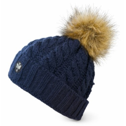 Calgary Navy Pompom-Fur Beanie - Pipolaki