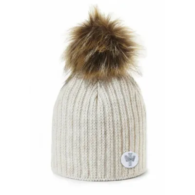 Bonnet à Pompon Merry Ecru - Pipolaki