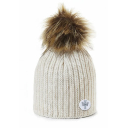 Bonnet à Pompon Merry Ecru - Pipolaki