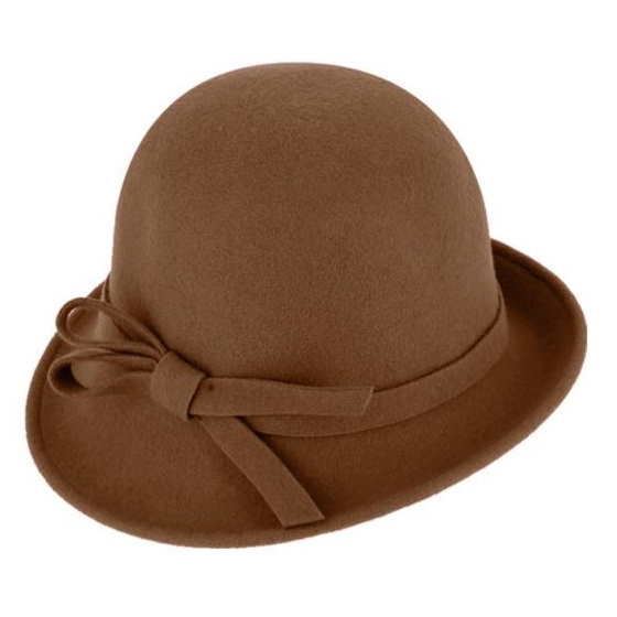 Chapeau Cloche Lidia Feutre Laine Cognac - Traclet
