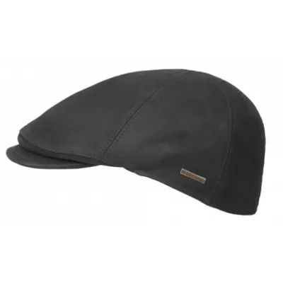 Maiko Black Leather Duckbill Cap - Hatland Reference: 23047| Chapellerie Traclet