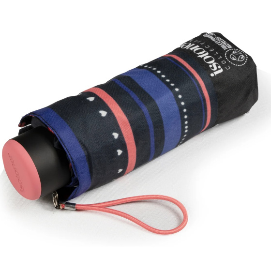 Mini Ultra Slim Striped Little Heart Umbrella - Isotoner