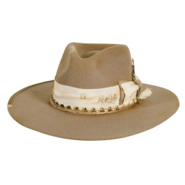 Justice Traveller Hat Taupe Felt - American Hat Makers