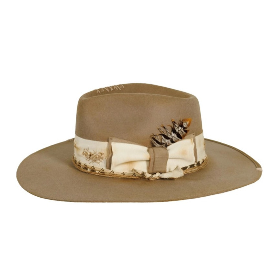 Justice Traveller Hat Taupe Felt - American Hat Makers