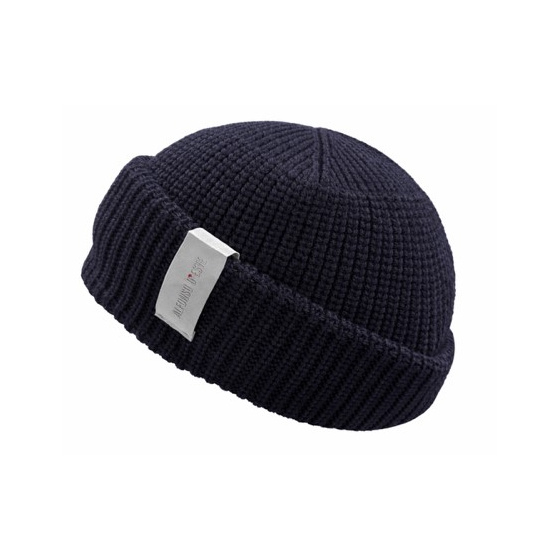Casoria Cuffed Beanie in Black Merino Wool - Traclet