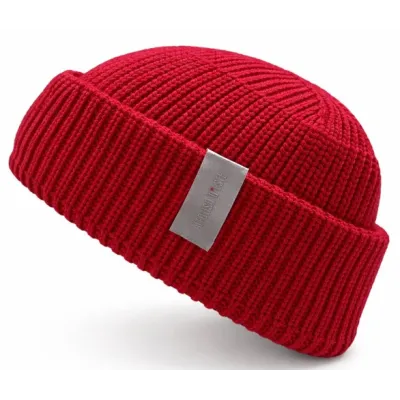 Casoria Merino Wool Cuffed Beanie Red - Traclet Reference: 23070| Chapellerie Traclet