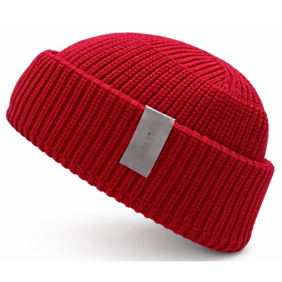 Casoria Merino Wool Cuffed Beanie Red - Traclet