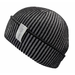 Anzio Merino Wool Cuff Beanie Black & Grey - Traclet