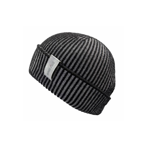 Anzio Merino Wool Cuff Beanie Black & Grey - Traclet