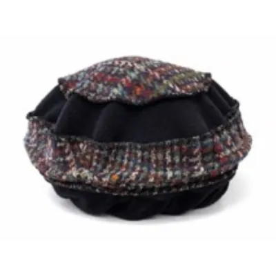 Edline Midnight Blue & Aubergine Toque - Traclet Reference: 23082| Chapellerie Traclet