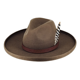 Chapeau Homburg Sarre Feutre Laine Cognac - Traclet
