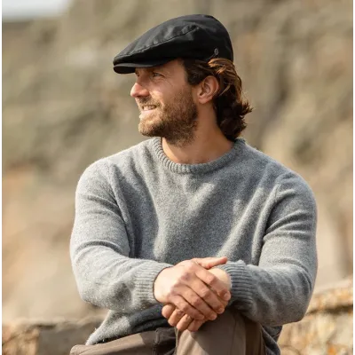 Inglesen Black Waxed Cotton Cap - Traclet Reference: 23113| Chapellerie Traclet
