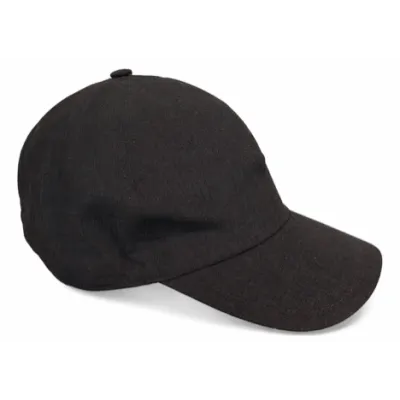 Large Size Black Linen Baseball Cap - Mtm