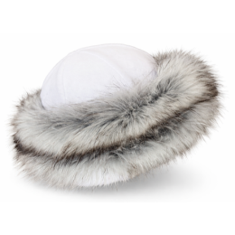 Toque Chamonix Blanche Fausse Fourrure Grise Femme - Traclet