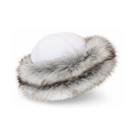 Toque Chamonix Blanche Fausse Fourrure Grise Femme - Traclet