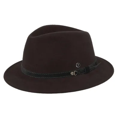 Chapeau Traveller Amiens Impermeable & Crushable Feutre Marron - Flechet