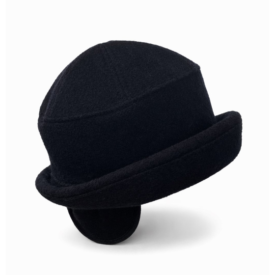 Doubs Wool Ear Flap Hat Black - Balke