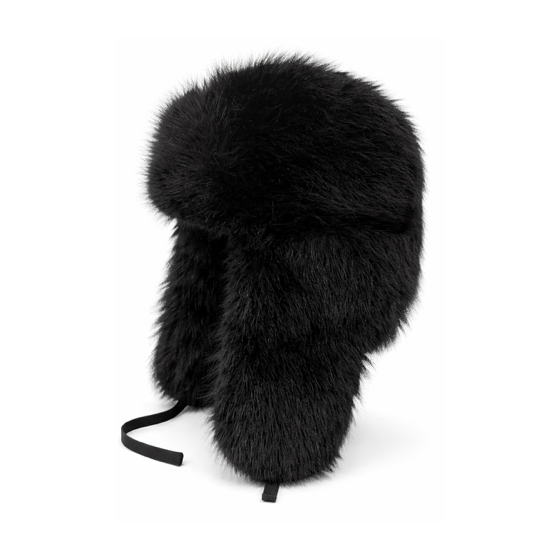 Black Faux Fur Chapka - Traclet