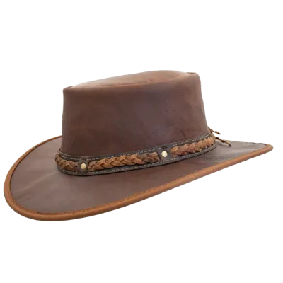 Chapeau Cuir Kangourou Squashy Taupe - Barmah