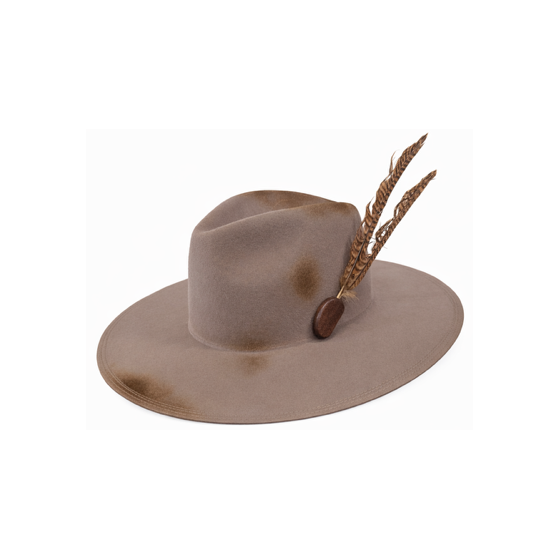 Chapeau Fedora Taupe Effet Vieilli - Fiebig