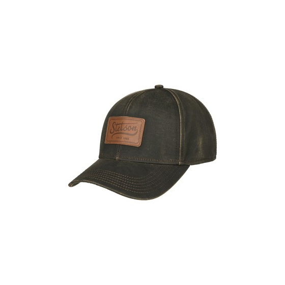 Casquette Baseball Avec Patch En Cuir Vintage Marron - Stetson