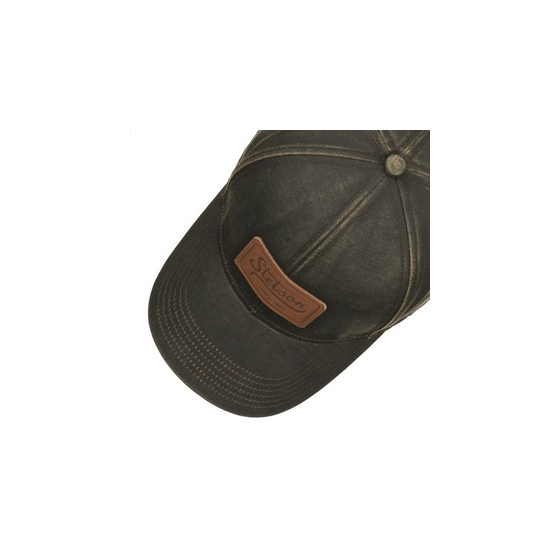 Vintage Brown Leather Patch Baseball Cap - Stetson