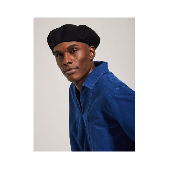 Béret Maxi Plumes Noir Coton - Laulhère