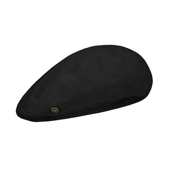 Maxi Plumes Black Cotton Beret - Laulhère