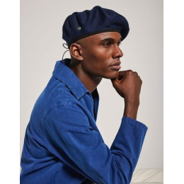 Béret Mistral Marine coton & lin - Laulhère