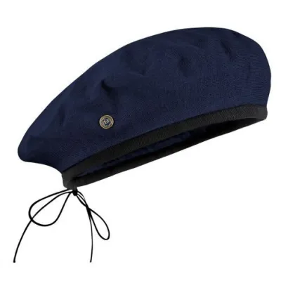 Mistral Navy Cotton & Linen Beret - Héritage by Laulhère ref 23210 - Chapellerie Traclet