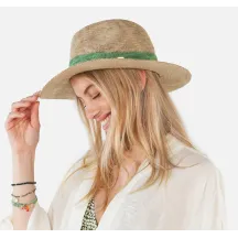 Fedora Hat Ponui Beige Glitter & Celadon - Barts ref 23288 - chapellerie Traclet r