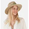 Chapeau Fedora Ponui Beige Pailleté & Céladon - Barts réf 23288 - chapellerie Traclet r