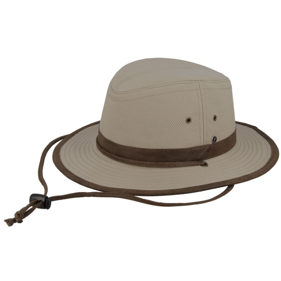 Beige Organic Cotton Water-Repellent Adventurer Hat - Fléchet