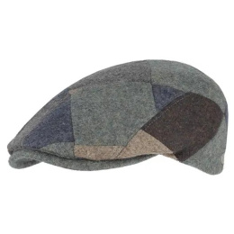 Belfaci Blue Patchwork Virgin Wool Cap - Fléchet